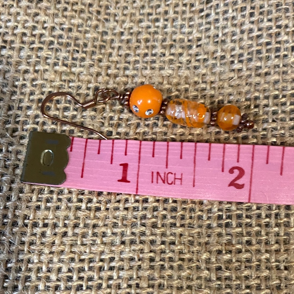 Source Unknown Vibrant Orange Beaded Earrings - Picture 4 of 4